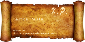 Kapros Paula névjegykártya